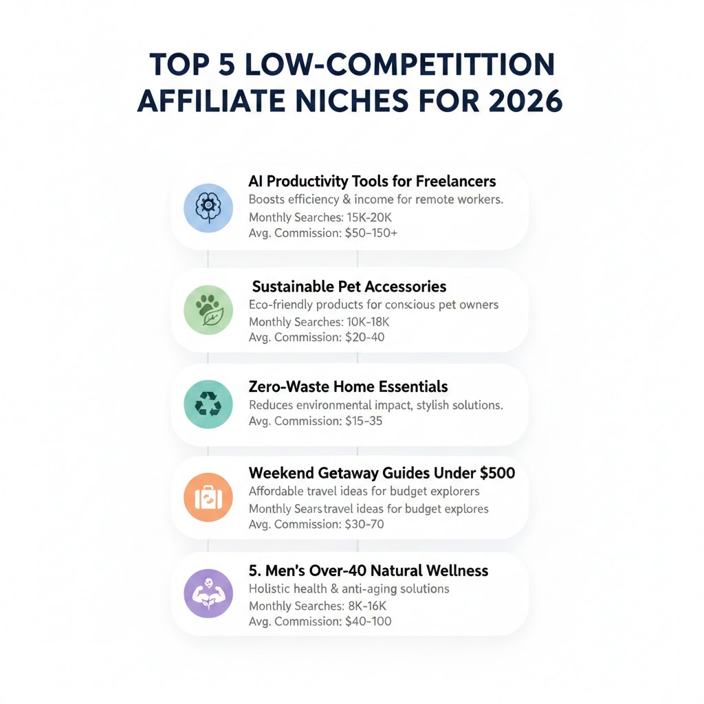 Top 5 Low Competition Affiliate Niches for 2026